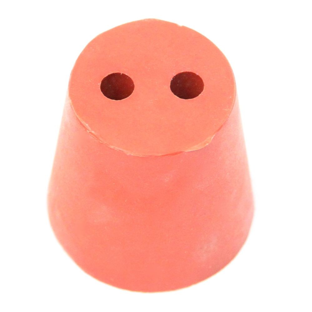 [472] Bouchon Caoutchouc 2 trous (diamètre sup 23 - inf 16 mm)